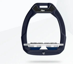 Flex-On Safe-On Sicherheitssättelsteigbügel Flach Grip aus Aluminium in Grau/Marine – Bild 1 von 1