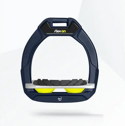 Flex-On Safe-On Sicherheitssättelsteigbügel für Kinder in Marine Grau Gelb mit Grip – Bild 1 von 1