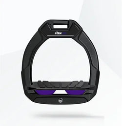 Flex-On Safe-On Sicherheitssättelsteigbügel für Kinder in Schwarz/Schwarz/Violett mit Grip – Bild 1 von 1