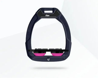 Flex-On Safe-On Sicherheitssättelsteigbügel mit Plat Grip in Rot Schwarz Rosa – Bild 1 von 1