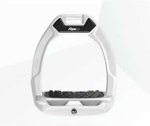 Flex-On Safe-On Sicherheitssättelsteigbügel mit Ultra Grip Neigung in Weiß Grau – Bild 1 von 1
