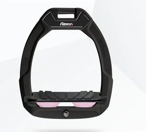 Flex-On Safe-On Sicherheitssättelsteigbügel schräg Ultra Grip Schwarz/Hellrosa – Bild 1 von 1