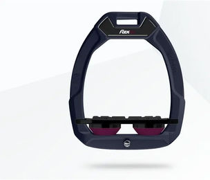 Flex-On Safe-On Sicherheitssattel für Pferde aus Aluminium in Schwarz/Prune mit flachem Grip – Bild 1 von 1