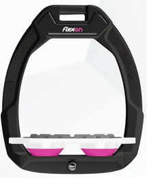 Flex-On Safe-On Sicherheitssattel mit flachem Grip in Schwarz Weiß Rosa – Bild 1 von 1