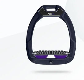 Flex-On Safe-On Sicherheitssattelsteigbügel für Endurance Reiten in Braun Grau Violett – Bild 1 von 1