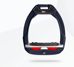 Flex-On Safe-On Sicherheitssteigbügel aus Aluminium in Grau/Rot mit Grip und Neigung für Reiter – Bild 1 von 1