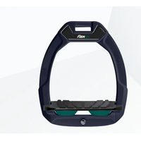 Produktbild von Flex-On Safe-On Sicherheitssteigbügel aus Aluminium in Schwarz-Grün mit Grip und Neigung für Reiter
