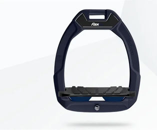 Flex-On Safe-On Sicherheitssteigbügel aus Aluminium in Schwarz/Marine mit Grip und Neigung für Reiter – Bild 1 von 1