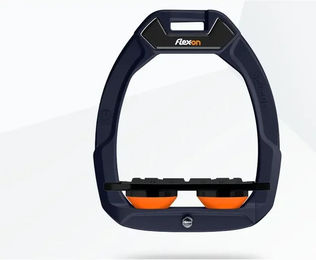 Flex-On Safe-On Sicherheitssteigbügel aus Aluminium in Schwarz-Orange – Bild 1 von 1