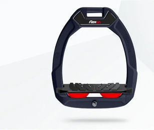 Flex-On Safe-On Sicherheitssteigbügel aus Aluminium in Schwarz-Rot mit Ultra Grip Technologie – Bild 1 von 1