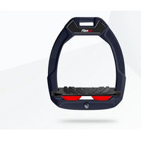 Produktbild von Flex-On Safe-On Sicherheitssteigbügel aus Aluminium in Schwarz-Rot mit Ultra Grip Technologie