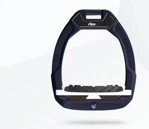 Flex-On Safe-On Sicherheitssteigbügel aus Aluminium in Weiß/Braun mit Neigung und Grip für Reiter – Bild 1 von 1