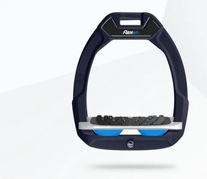 Flex-On Safe-On Sicherheitssteigbügel aus Aluminium mit Ultra Grip Neigung in Grau/Blau – Bild 1 von 1