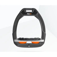 Produktbild von Flex-On Safe-On Sicherheitssteigbügel aus Reitkunststoff mit Ultra Grip Neigung in Anthrazit Grau Orange