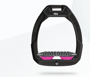 Flex-On Safe-On Sicherheitssteigbügel Endurance für Pferde Schwarz Grau Rosa – Bild 1 von 1