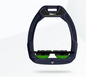 Flex-On Safe-On Sicherheitssteigbügel flach für Pferde in Blau Schwarz Grün – Bild 1 von 1