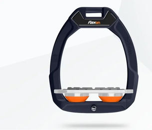 Flex-On Safe-On Sicherheitssteigbügel Flach Grip Aluminium Grau Orange für Pferde – Bild 1 von 1