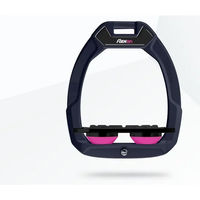 Produktbild von Flex-On Safe-On Sicherheitssteigbügel Flach Grip Aluminium Schwarz Rosa für Pferde
