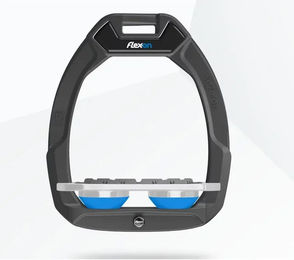 Flex-On Safe-On Sicherheitssteigbügel Flach Grip Anthrazit Grau Blau für Pferde – Bild 1 von 1