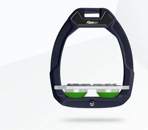 Flex-On Safe-On Sicherheitssteigbügel Flach Grip aus Aluminium in Grau/Grün für Pferde – Bild 1 von 1