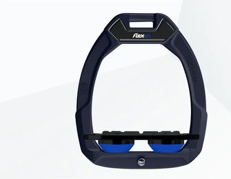 Flex-On Safe-On Sicherheitssteigbügel Flach Grip aus Aluminium in Schwarz/Blau für Pferde – Bild 1 von 1