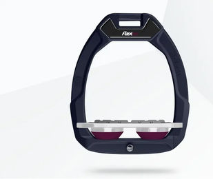 Flex-On Safe-On Sicherheitssteigbügel Flach Grip für Pferde Blau Grau Prune – Bild 1 von 1