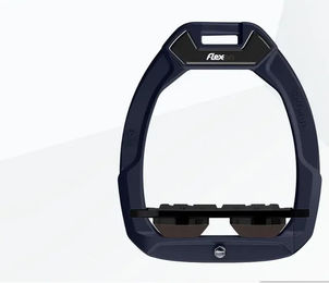 Flex-On Safe-On Sicherheitssteigbügel Flach Grip für Pferde Blau Schwarz Braun – Bild 1 von 1