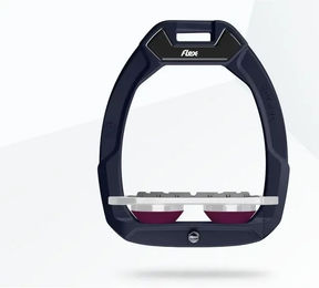 Flex-On Safe-On Sicherheitssteigbügel Flach Grip für Pferde in Braun Grau Lila – Bild 1 von 1