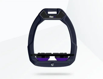 Flex-On Safe-On Sicherheitssteigbügel Flach Grip für Pferde in Grün Schwarz Violett – Bild 1 von 1