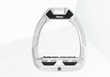 Flex-On Safe-On Sicherheitssteigbügel Flach Grip für Pferde in Weiß Grau Schwarz – Bild 1 von 1