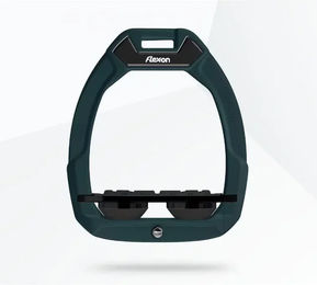 Flex-On Safe-On Sicherheitssteigbügel Flach Grip Grün Schwarz für Pferde – Bild 1 von 1