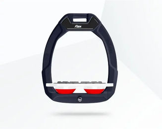 Flex-On Safe-On Sicherheitssteigbügel Flach Grip Rot-Weiß-Rot für Pferde – Bild 1 von 1