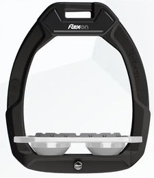 Flex-On Safe-On Sicherheitssteigbügel Flach Grip Schwarz Grau für Pferde – Bild 1 von 1