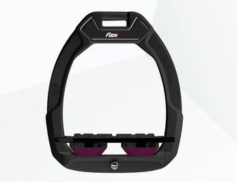 Flex-On Safe-On Sicherheitssteigbügel Flach Grip Schwarz/Schwarz/Pflaume – Bild 1 von 1
