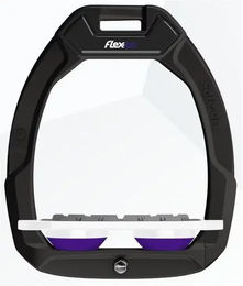 Flex-On Safe-On Sicherheitssteigbügel Flach Grip Schwarz Weiß Violett – Bild 1 von 1