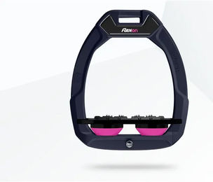 Flex-On Safe-On Sicherheitssteigbügel Flach Ultra Grip Aluminium Schwarz Rosa – Bild 1 von 1