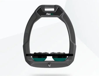 Flex-On Safe-On Sicherheitssteigbügel Flach Ultra Grip Anthrazit Schwarz Grün für Pferde – Bild 1 von 1