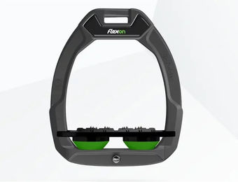 Flex-On Safe-On Sicherheitssteigbügel Flach Ultra Grip Anthrazit Schwarz Grün für Pferde – Bild 1 von 1