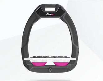 Flex-On Safe-On Sicherheitssteigbügel Flach Ultra Grip Anthrazit Weiß Rosa – Bild 1 von 1