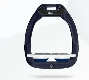 Flex-On Safe-On Sicherheitssteigbügel Flach Ultra Grip Blau Weiß Marin für Pferde – Bild 1 von 1