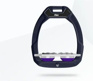 Flex-On Safe-On Sicherheitssteigbügel flach Ultra Grip Braun Grau Violett – Bild 1 von 1