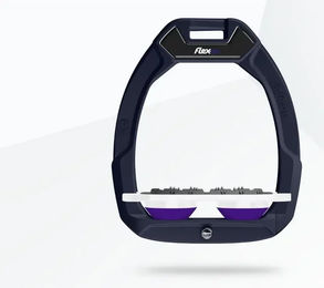 Flex-On Safe-On Sicherheitssteigbügel Flach Ultra Grip für Pferde Blau Weiß Lila – Bild 1 von 1