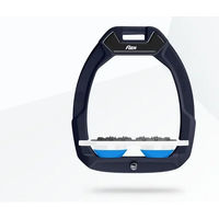 Produktbild von Flex-On Safe-On Sicherheitssteigbügel Flach Ultra Grip für Pferde Braun Weiß Blau