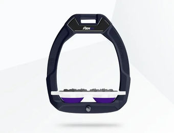 Flex-On Safe-On Sicherheitssteigbügel Flach Ultra Grip für Pferde Grün Weiß Violett – Bild 1 von 1