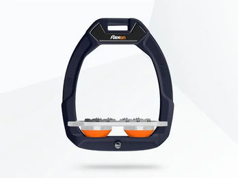 Flex-On Safe-On Sicherheitssteigbügel Flach Ultra Grip für Pferde in Grün Grau Orange – Bild 1 von 1