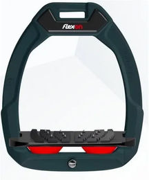 Flex-On Safe-On Sicherheitssteigbügel Flach Ultra Grip für Pferde in Grün/Schwarz/Rot – Bild 1 von 1