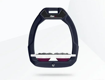 Flex-On Safe-On Sicherheitssteigbügel Flach Ultra Grip für Pferde in Grün Weiß Lila – Bild 1 von 1