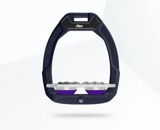 Flex-On Safe-On Sicherheitssteigbügel Flach Ultra Grip für Pferde in Rot Grau Violett – Bild 1 von 1