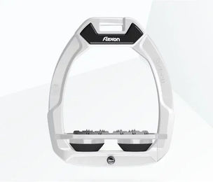 Flex-On Safe-On Sicherheitssteigbügel Flach Ultra Grip für Pferde in Weiß Grau Schwarz – Bild 1 von 1