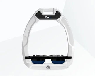Flex-On Safe-On Sicherheitssteigbügel Flach Ultra Grip für Pferde in Weiß/Schwarz/Marine – Bild 1 von 1